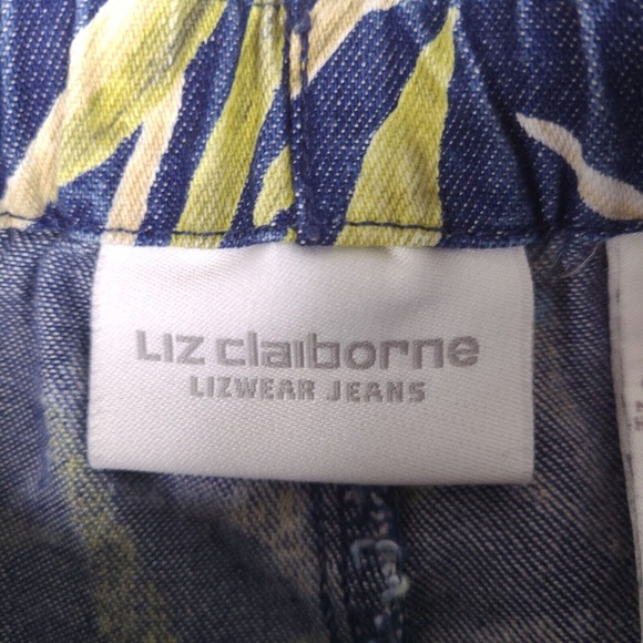 Liz Claiborne Capri Pants Womens Size 16 Blue Floral (Altered Waist) W31 L22 - Picture 14 of 16
